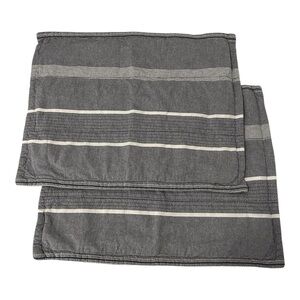 Beddy's SHAMS ONLY Set of 2 Pillow Case Quilted Padded 26”x20” Navy Blue Gray